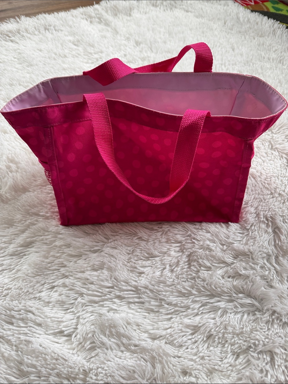 Thirty-one Gifts Fuchsia Pink Lotsa Dots All In One Organizer Tote/Book Bag